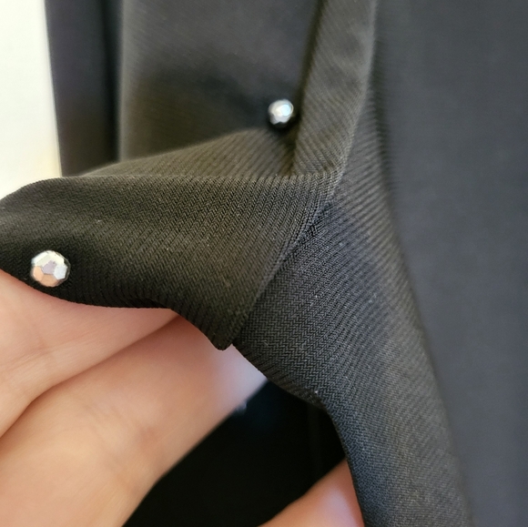 MSK black tulip sleeve mini fit and flare, pearl & stud embellished dress. Large - Picture 7 of 15